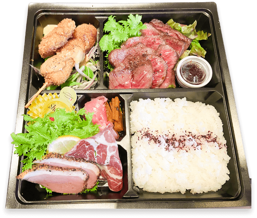 黒毛和牛のステーキ弁当のイメージ